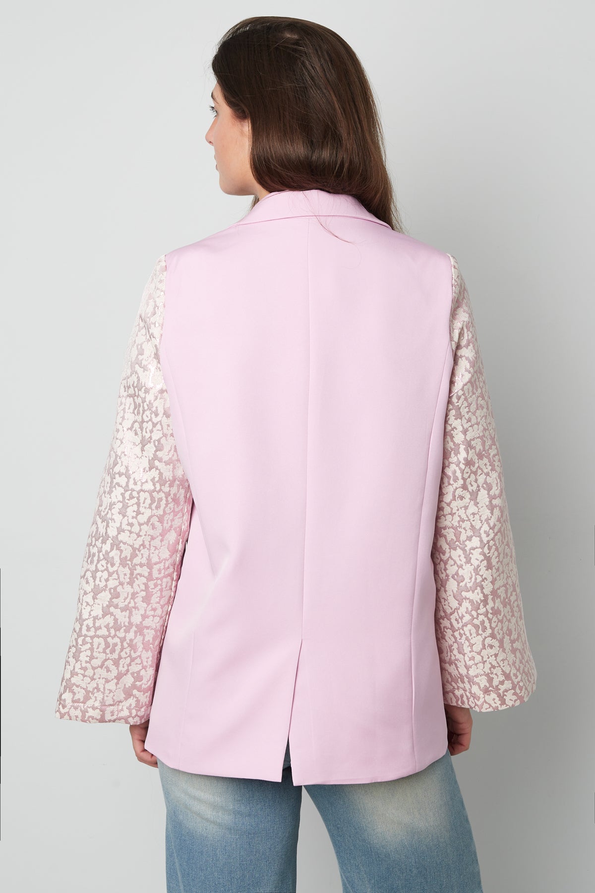 Blazer with panther sleeves - Pink