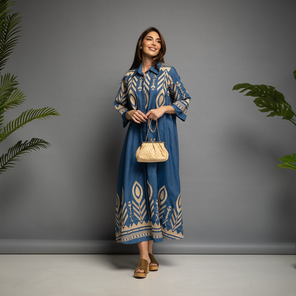 ROBE EN JEAN BRODÉE MIRACLE 100% Coton - MADE IN ITALIE