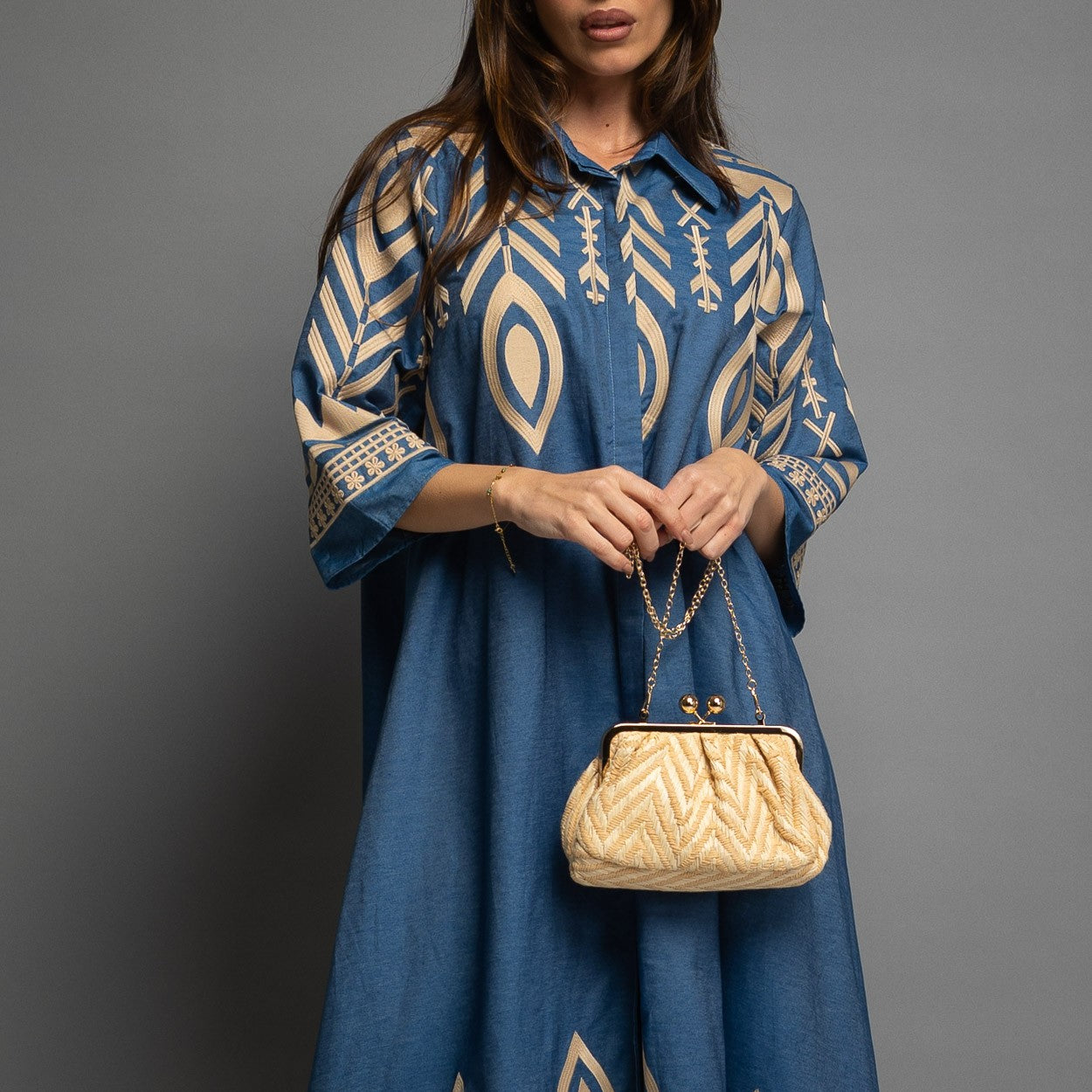 ROBE EN JEAN BRODÉE MIRACLE 100% Coton - MADE IN ITALIE