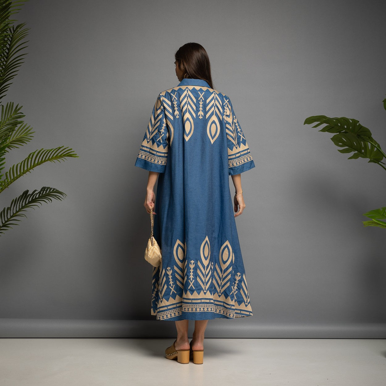 ROBE EN JEAN BRODÉE MIRACLE 100% Coton - MADE IN ITALIE