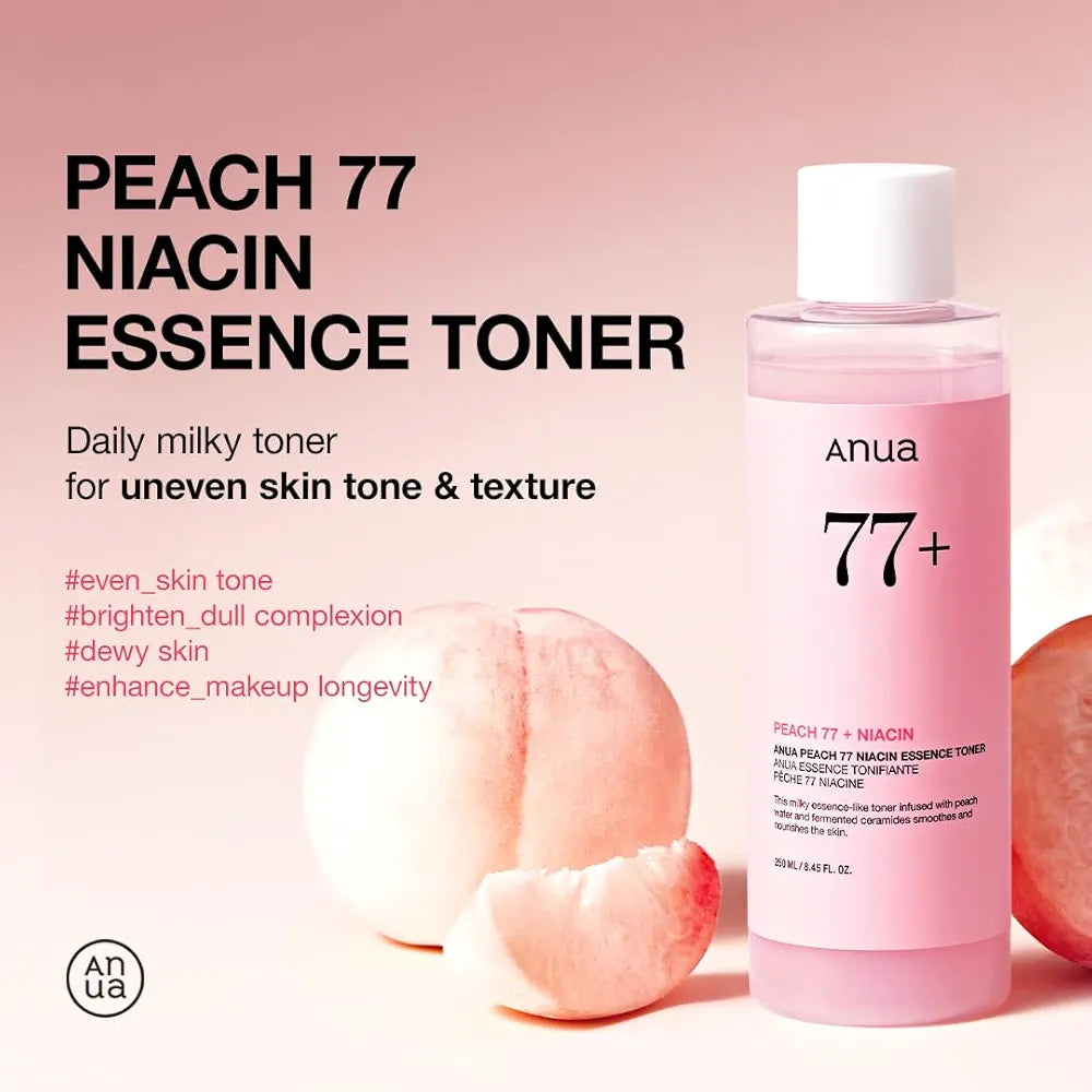 Anua - Peach 77 Niacin Essence Toner - Tonique hydratant - 250 ML