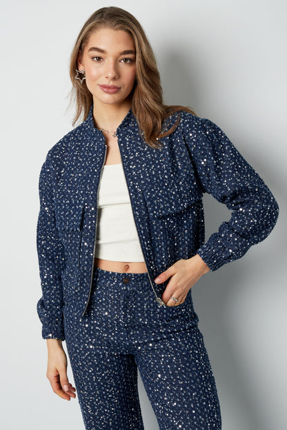 Veste en jean à paillettes - Blue