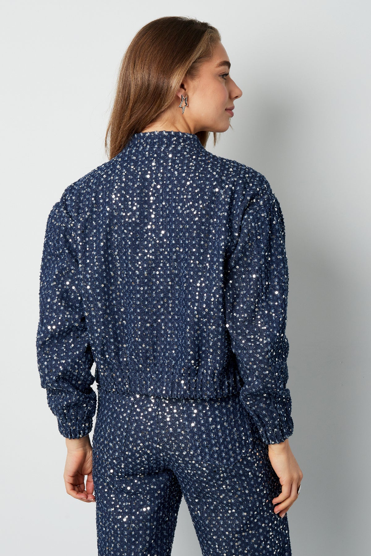 Veste en jean à paillettes - Blue