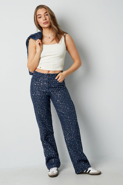 Jean en denim avec paillettes - Blue