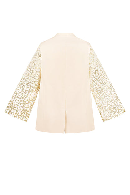Blazer with panther sleeves - Cream