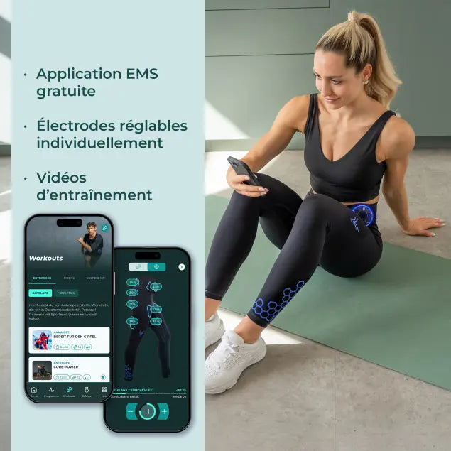Legging EMS taille haute - Entraînement EMS cuisses‑abdos‑fessiers