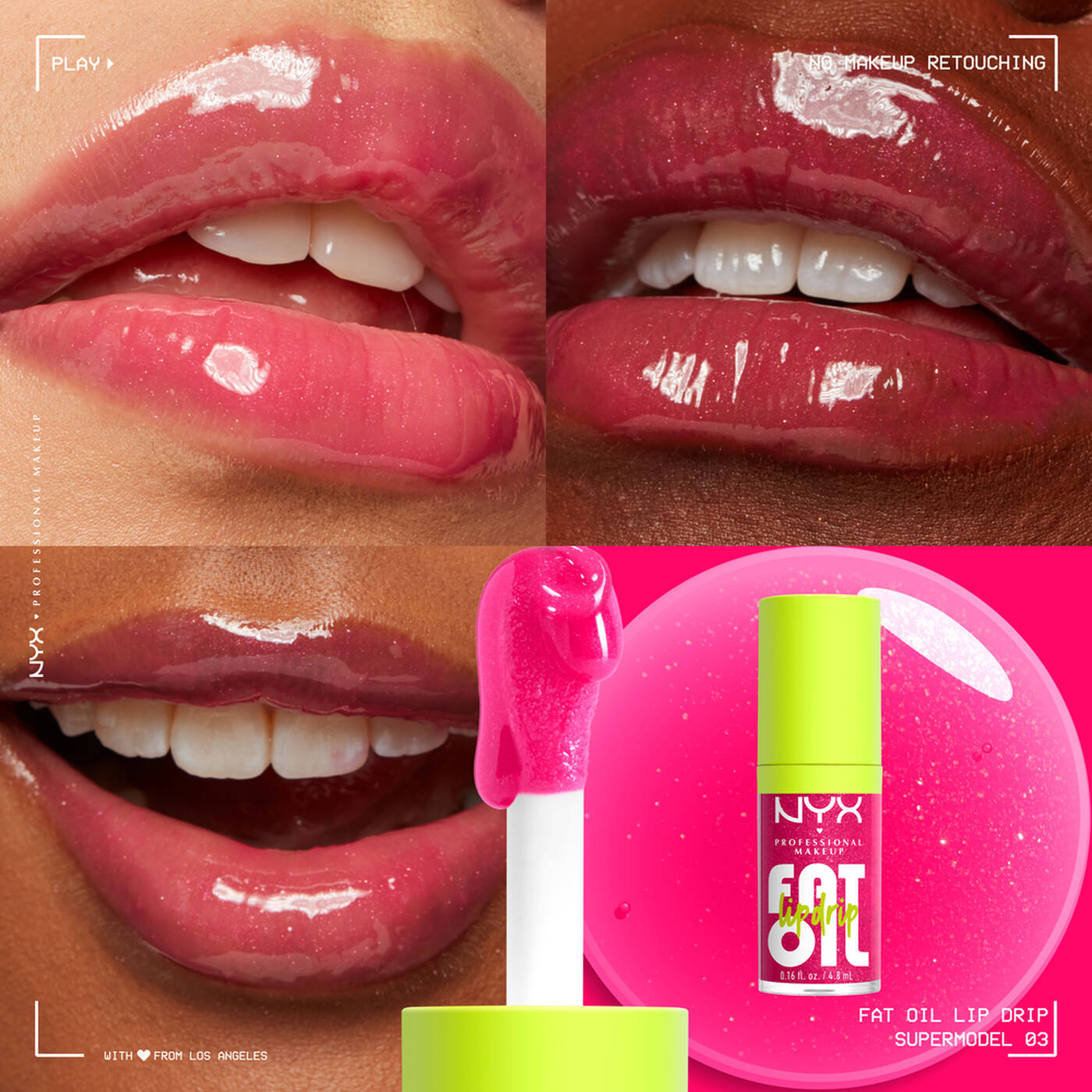 NYX - Huile à lèvres FAT OIL -   Supermodel
