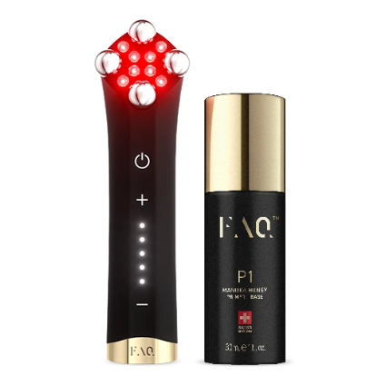 FAQ™ 402 Appareil tonifiant à double micro-courants et LED rouge + Primer au miel de Manuka