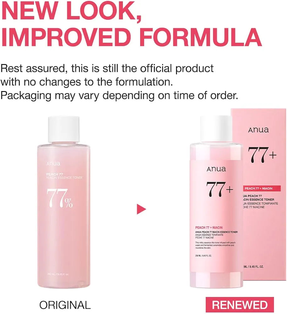 Anua - Peach 77 Niacin Essence Toner - Tonique hydratant - 250 ML