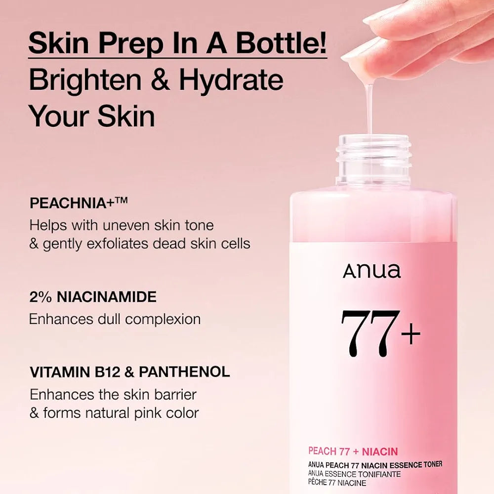Anua - Peach 77 Niacin Essence Toner - Tonique hydratant - 250 ML